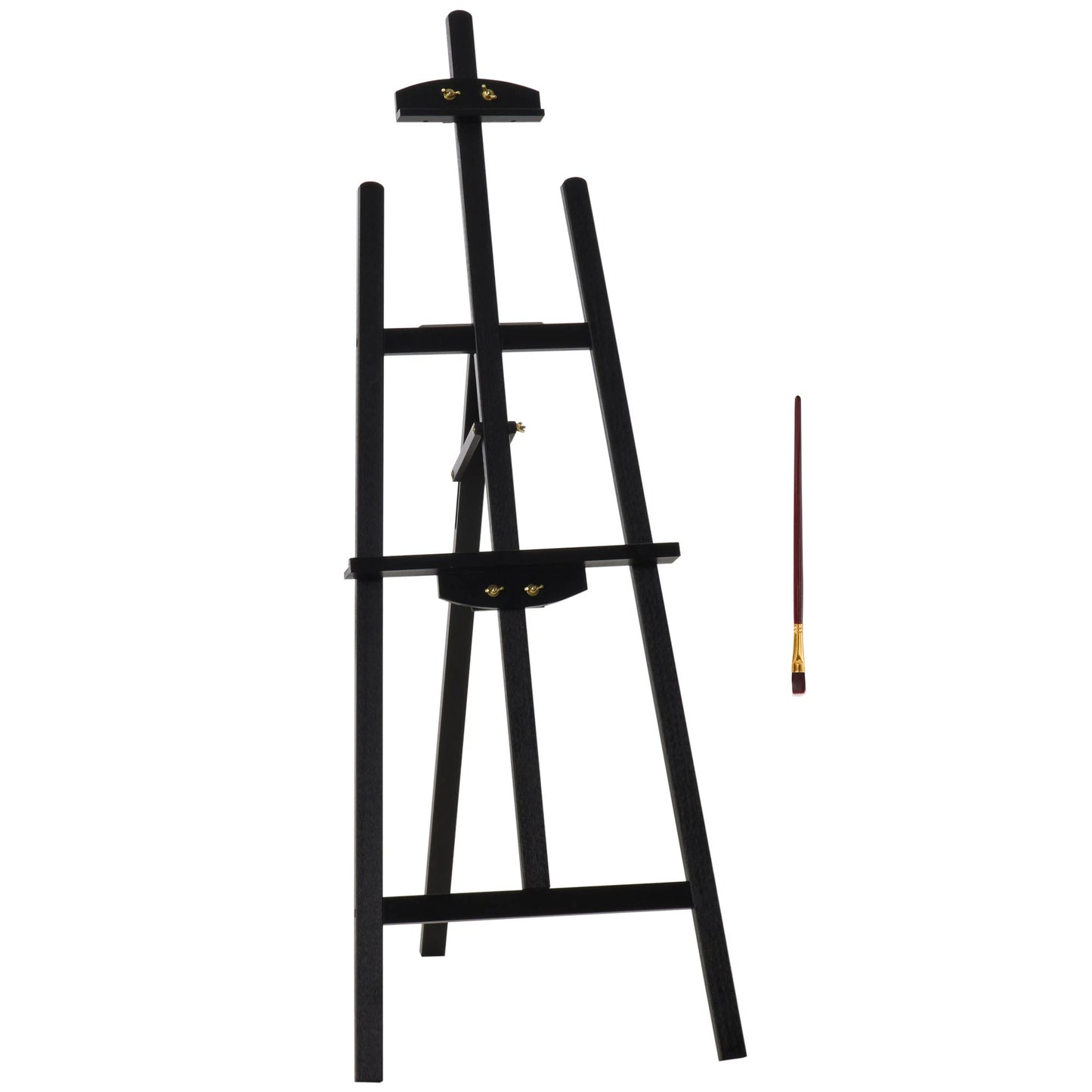 55" Beech Wood Adjustable Folding Art Easel Stand that Tilts up to 90° Degrees with Sturdy Material, Black