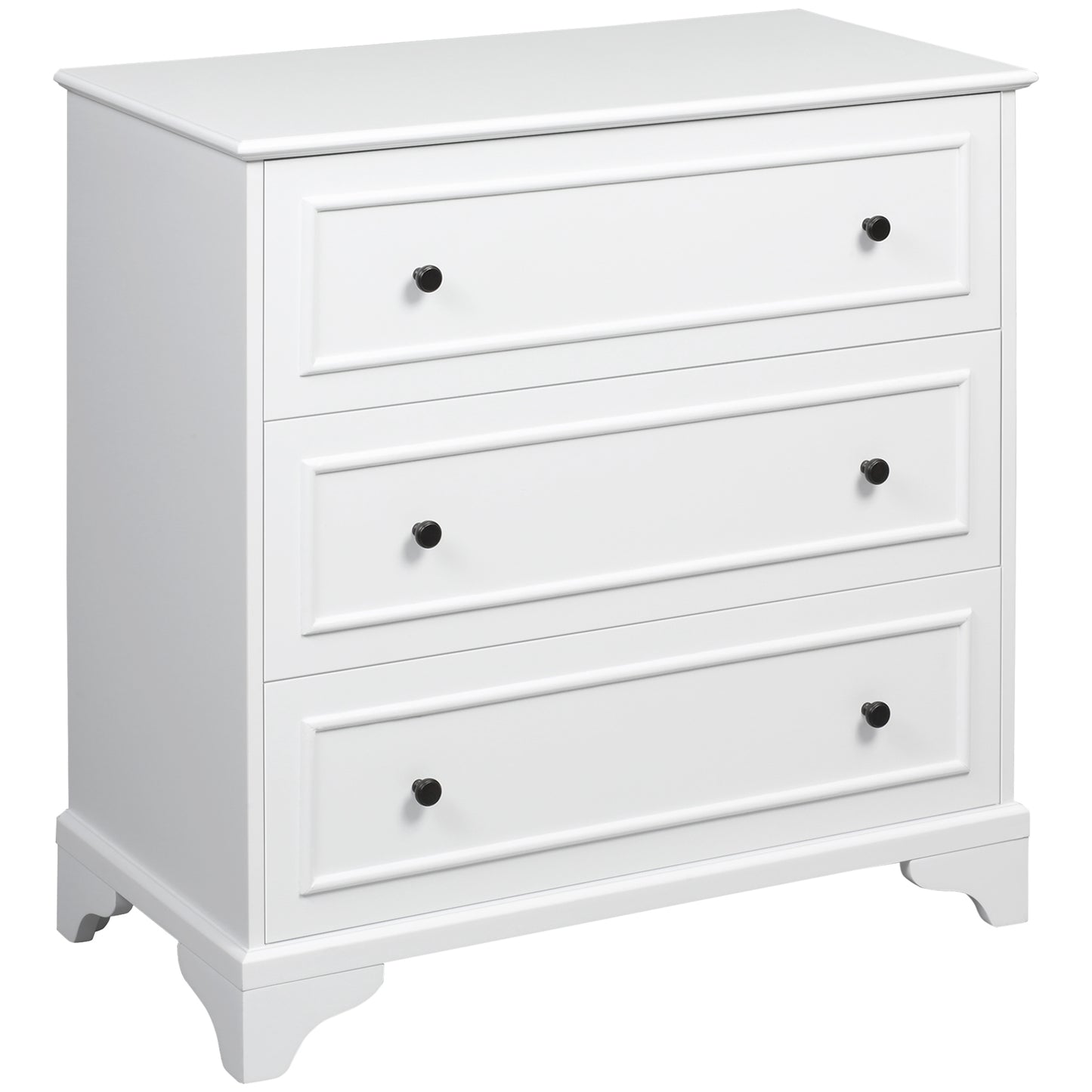 3-Drawer Dresser Tower Storage Cabinet, Chest of Drawers for Bedroom, Hallway, Living Room and Bathroom, White