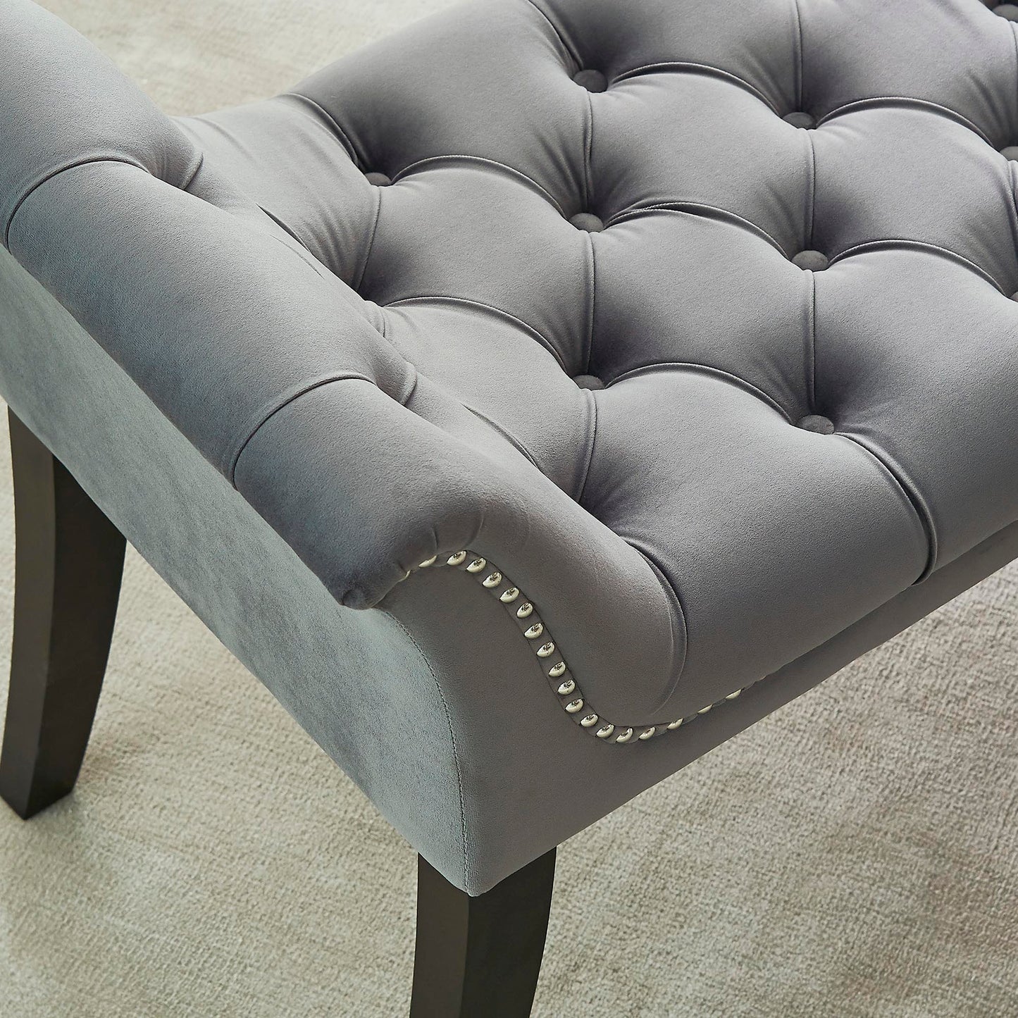 Velci Bench in Grey and Black