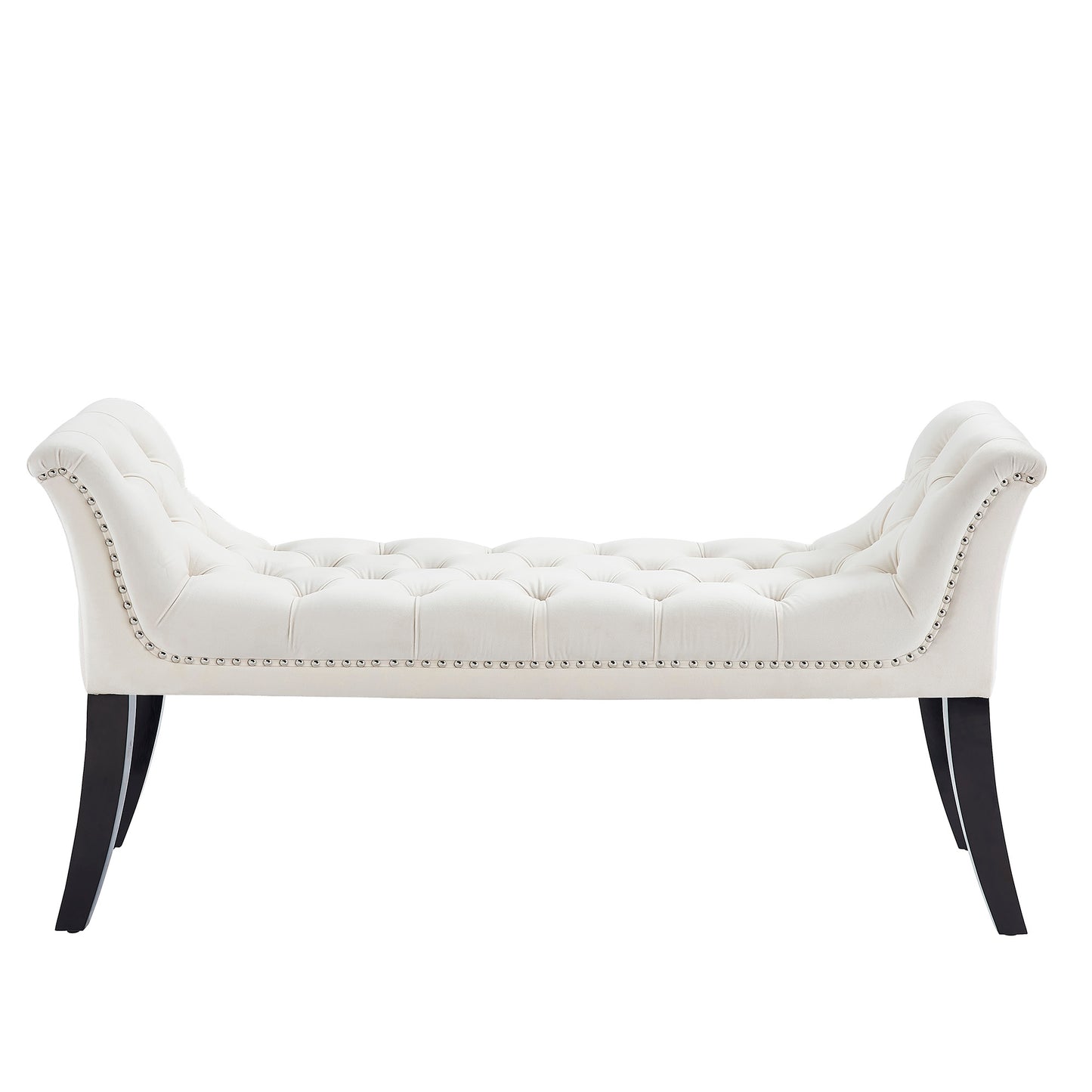 Velci Bench in Ivory and Black
