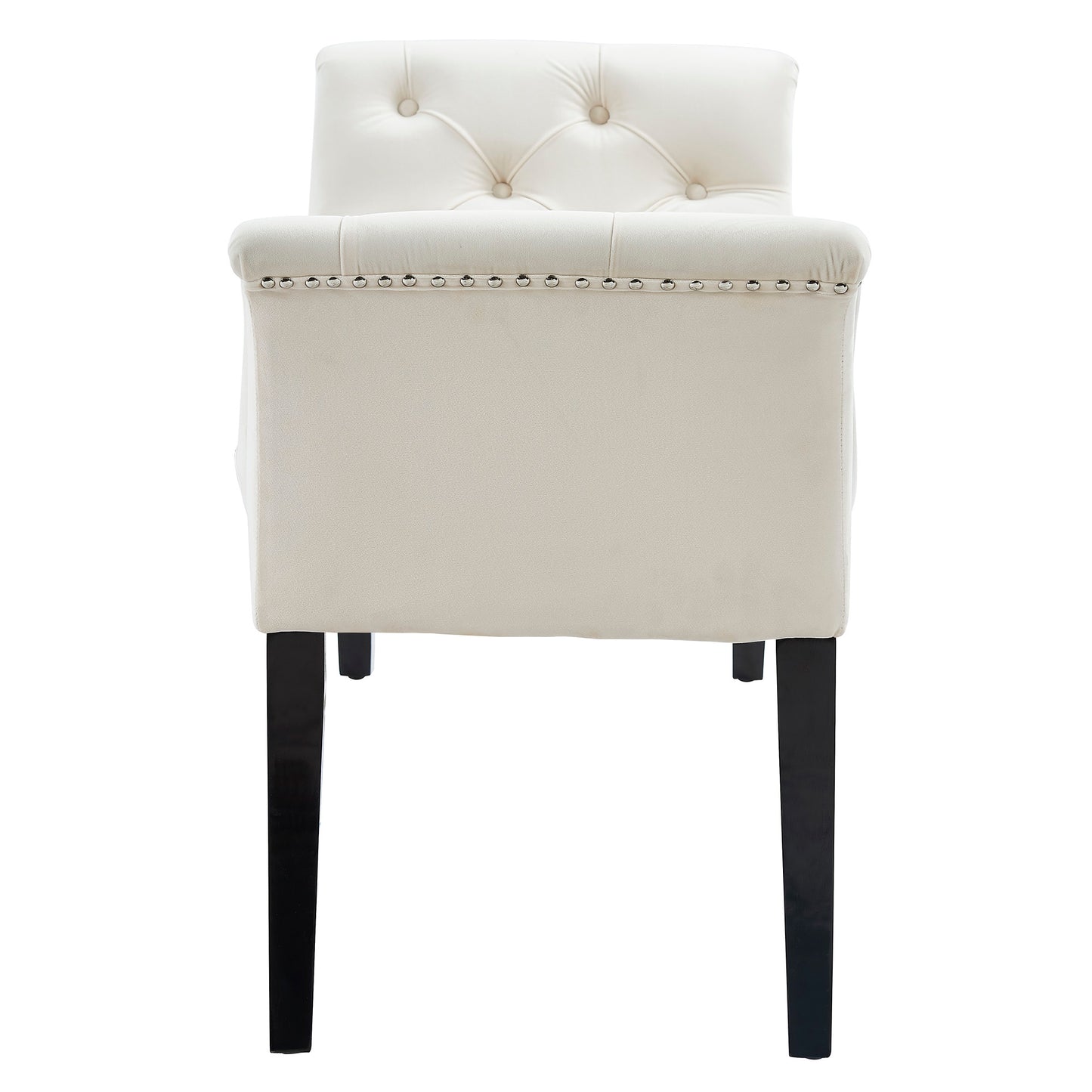 Velci Bench in Ivory and Black