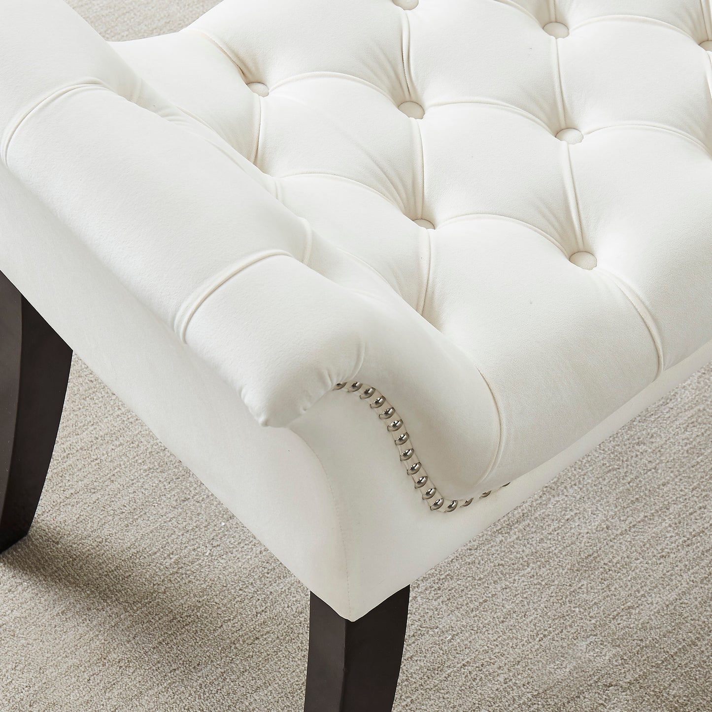 Velci Bench in Ivory and Black