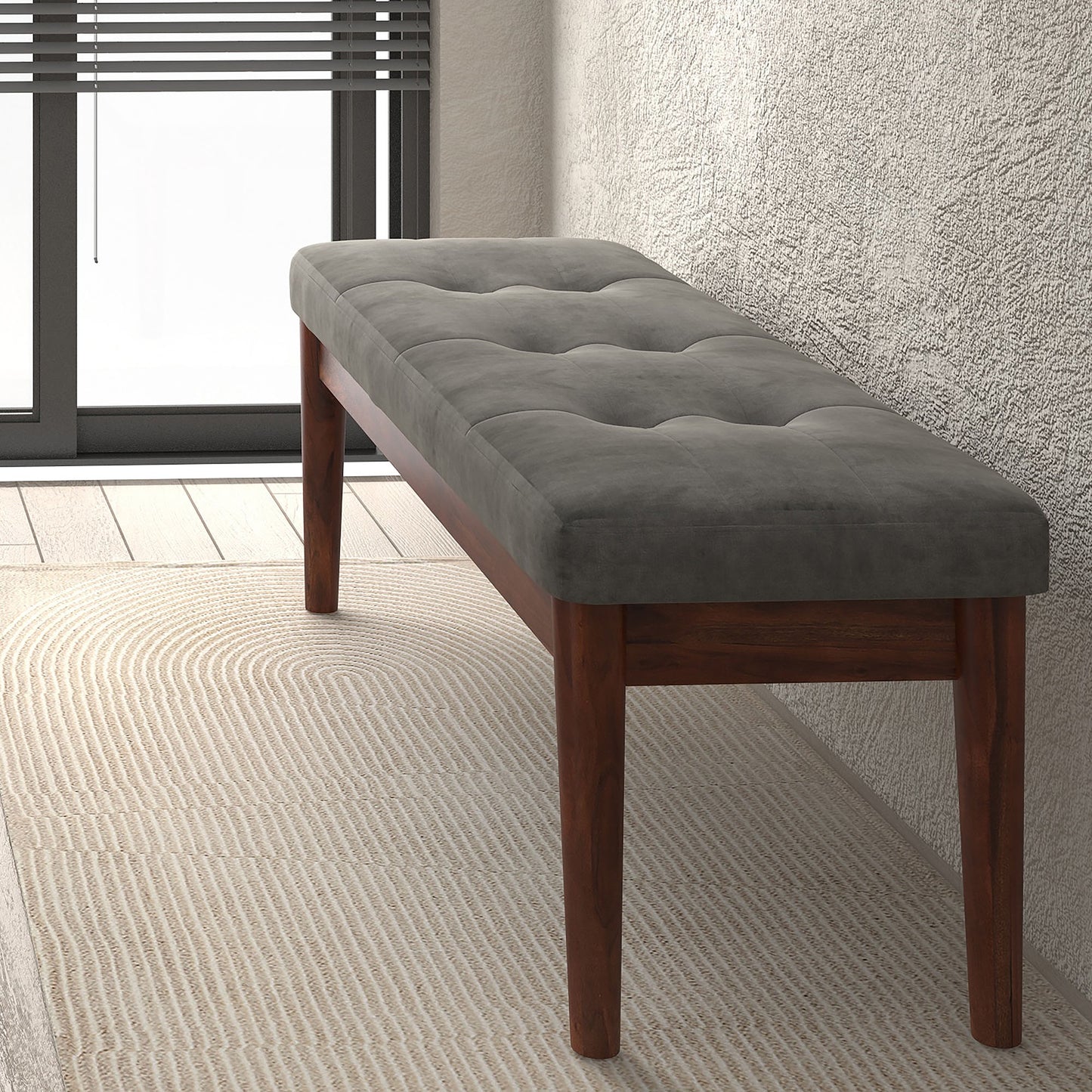 Ingrid Bench in Vintage Charcoal and Walnut