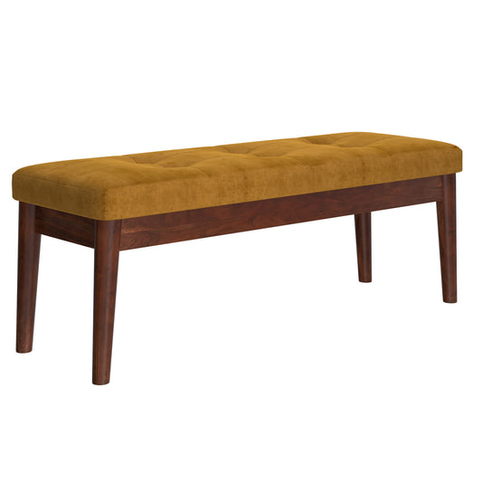 Ingrid Bench in Vintage Mustard and Walnut