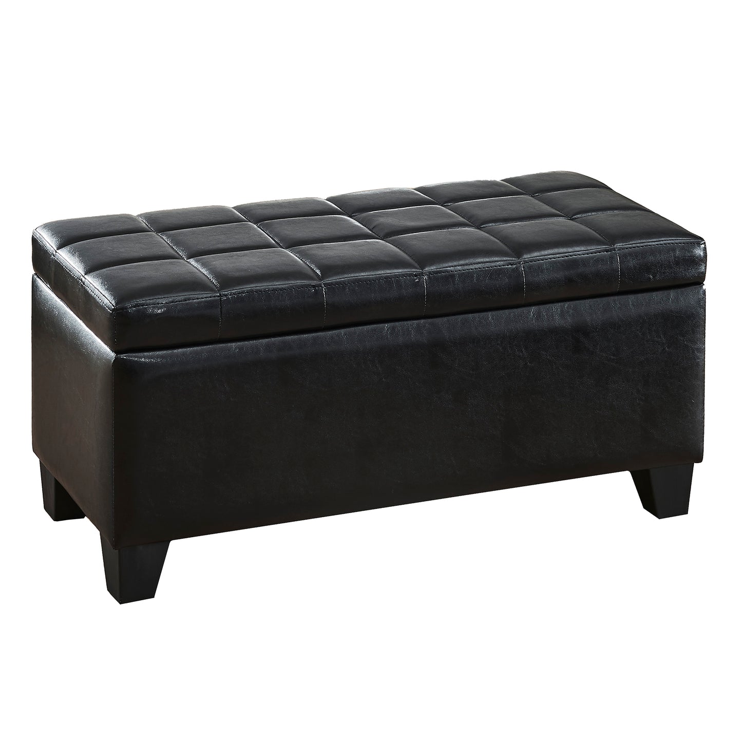 Winston Rectangular Storage Ottoman in Black