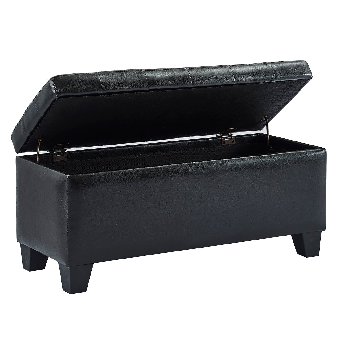 Winston Rectangular Storage Ottoman in Black