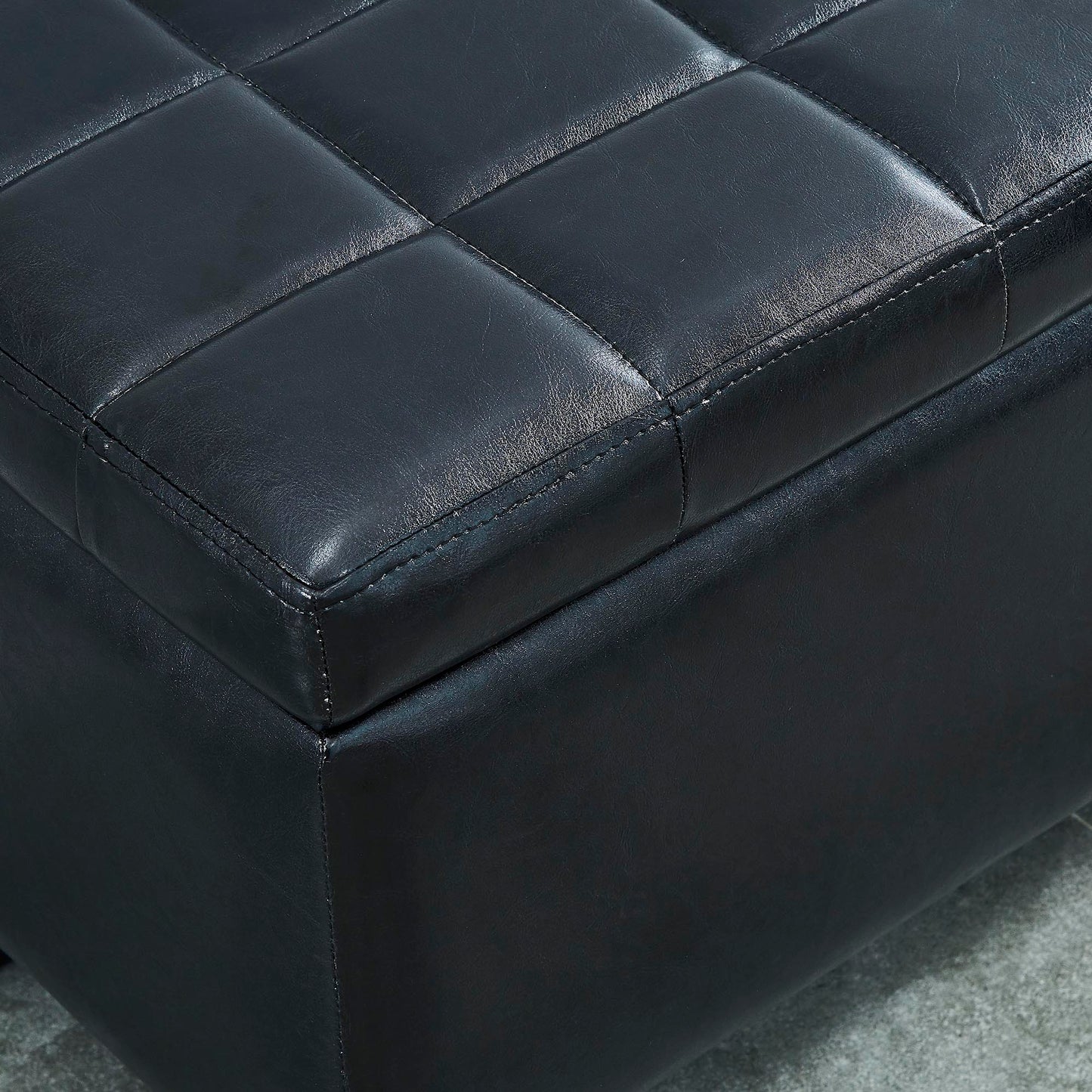 Winston Rectangular Storage Ottoman in Black