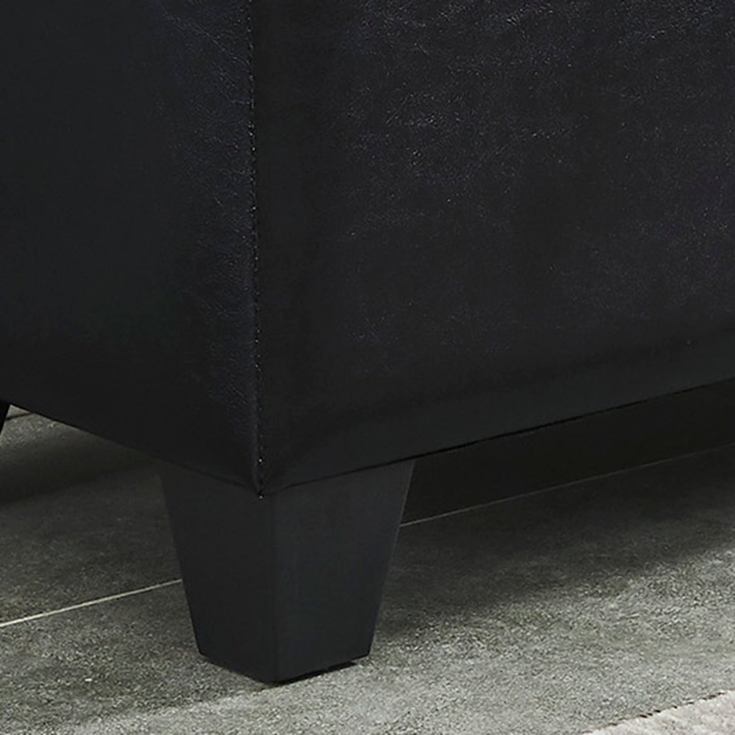 Winston Rectangular Storage Ottoman in Black