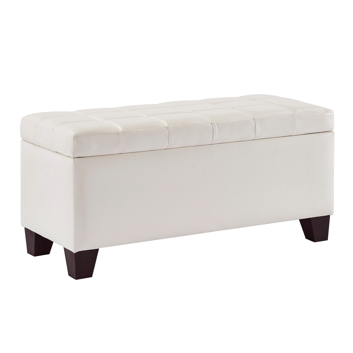 Winston Rectangular Storage Ottoman in White