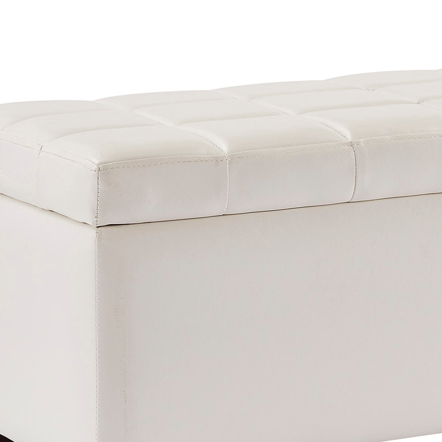 Winston Rectangular Storage Ottoman in White