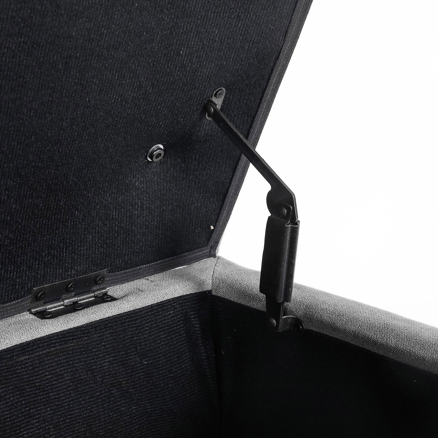 Adith Storage Ottoman in Grey and Black