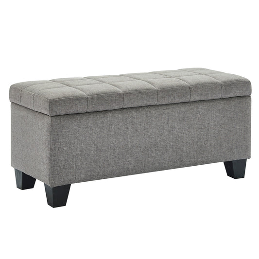 Lila Rectangular Storage Ottoman in Grey