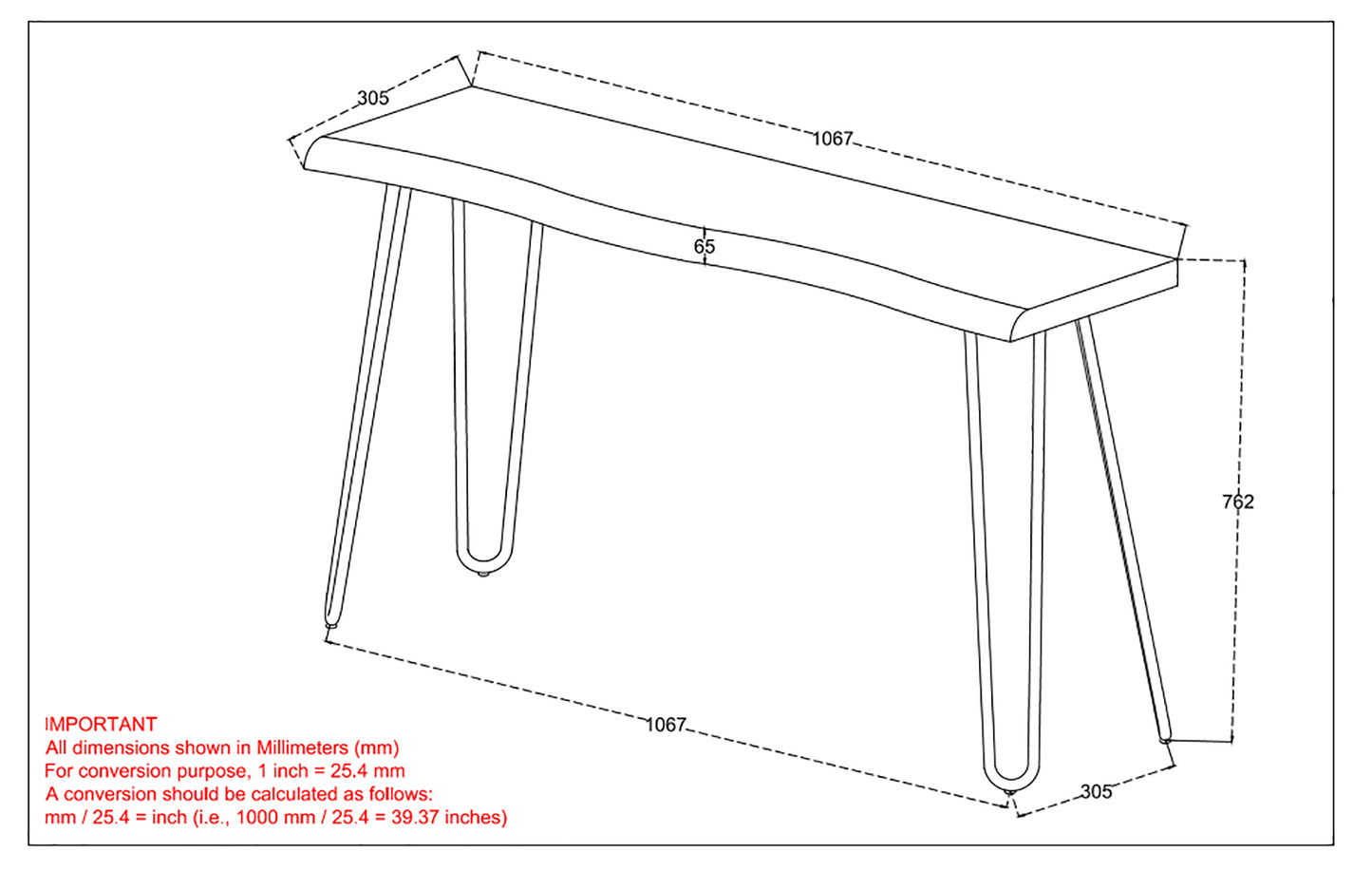 Nila Console in Light Grey