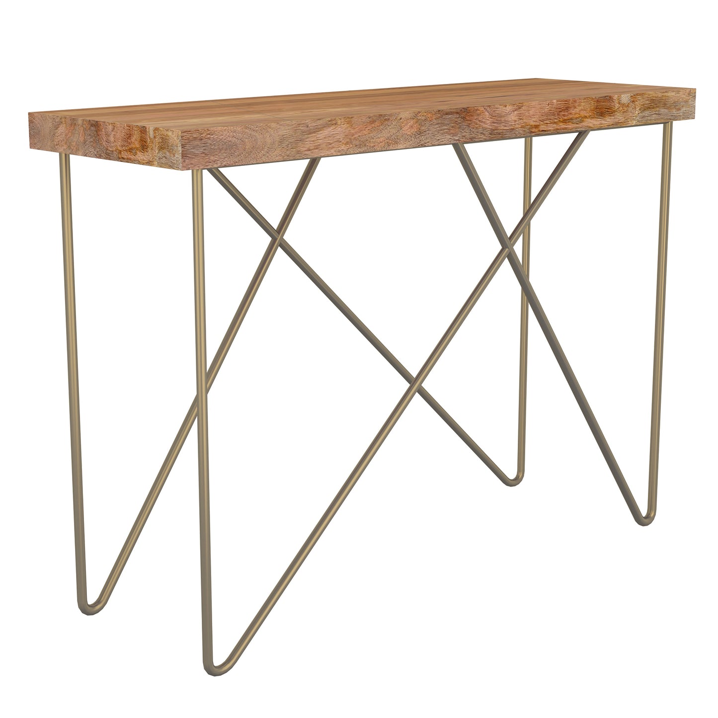 Madox Console Table in Natural and Aged Gold