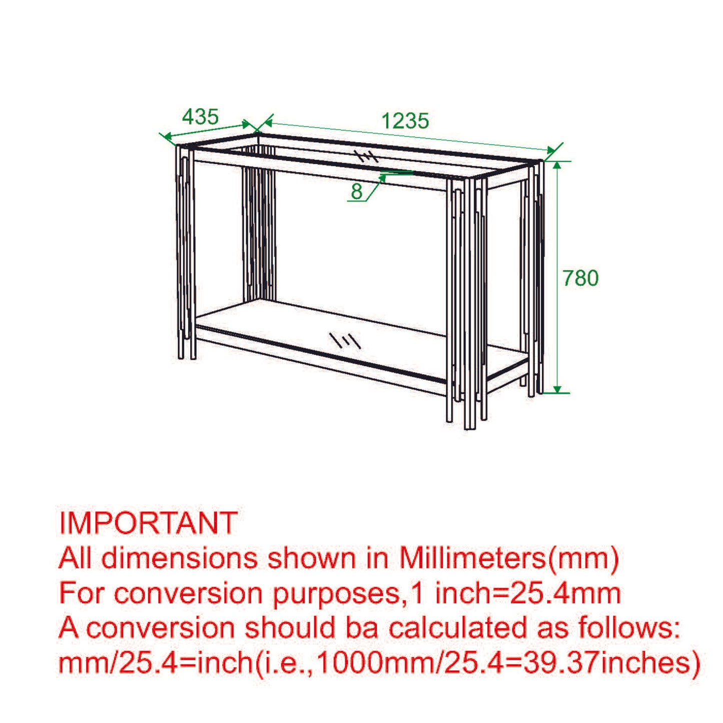 Estrel Console Table in Gold