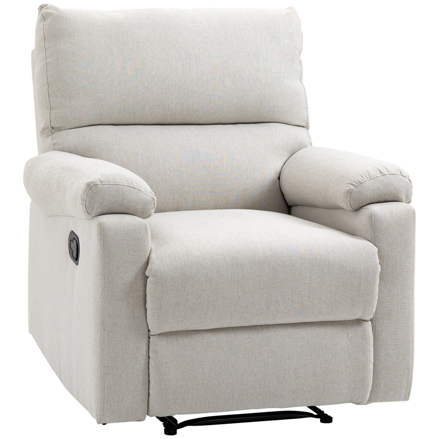 Recliner Sofa Manual Reclining Chair with Footrest Padded Seat for Living Room, Bedroom, Study, Cream White