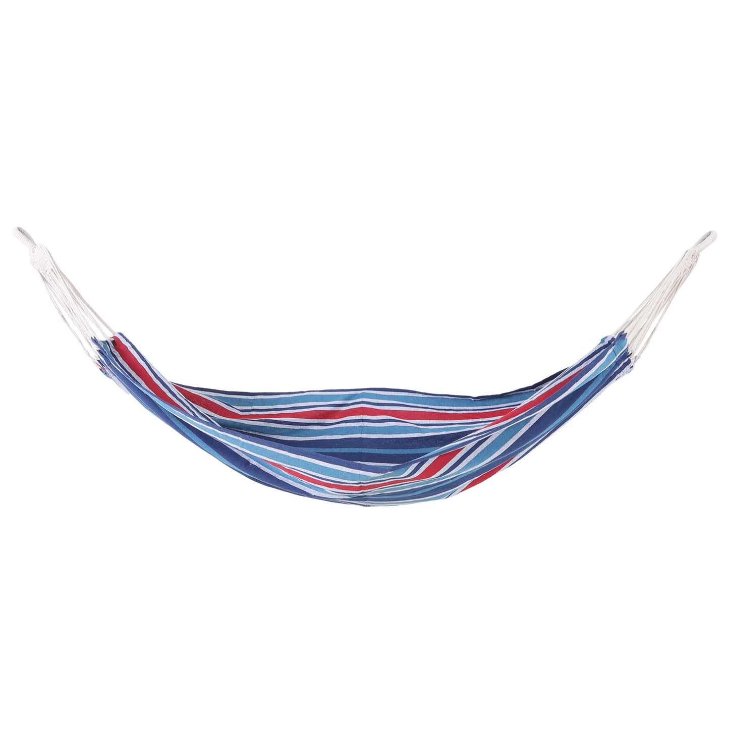 Outsunny 83"x59" Double Hammock Multifunctional Swing Bed Portable Travel Camping Hiking Outdoor Lounge Cotton Fabric