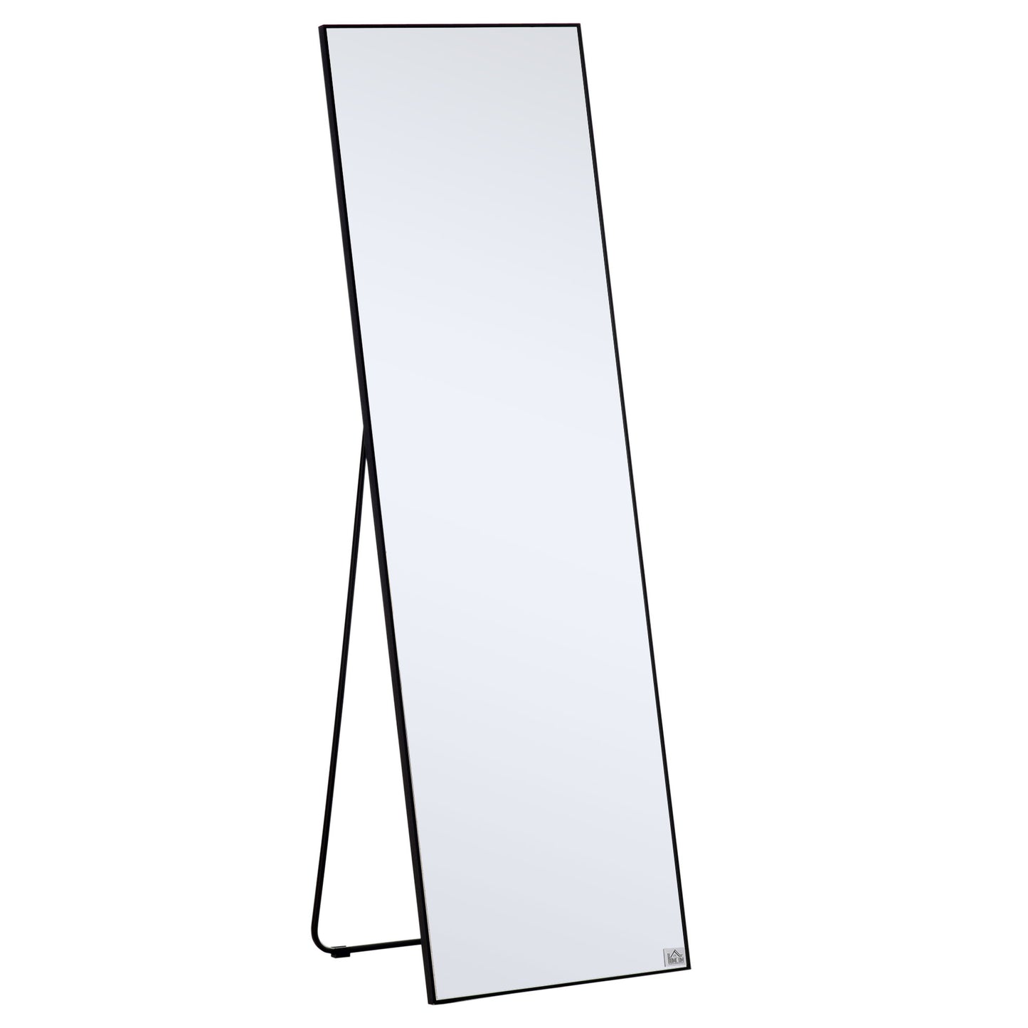 Full Length Dressing Mirror, Floor Standing or Wall Hanging, Aluminum Alloy Framed Full Body Mirror for Bedroom, Living Room, Black