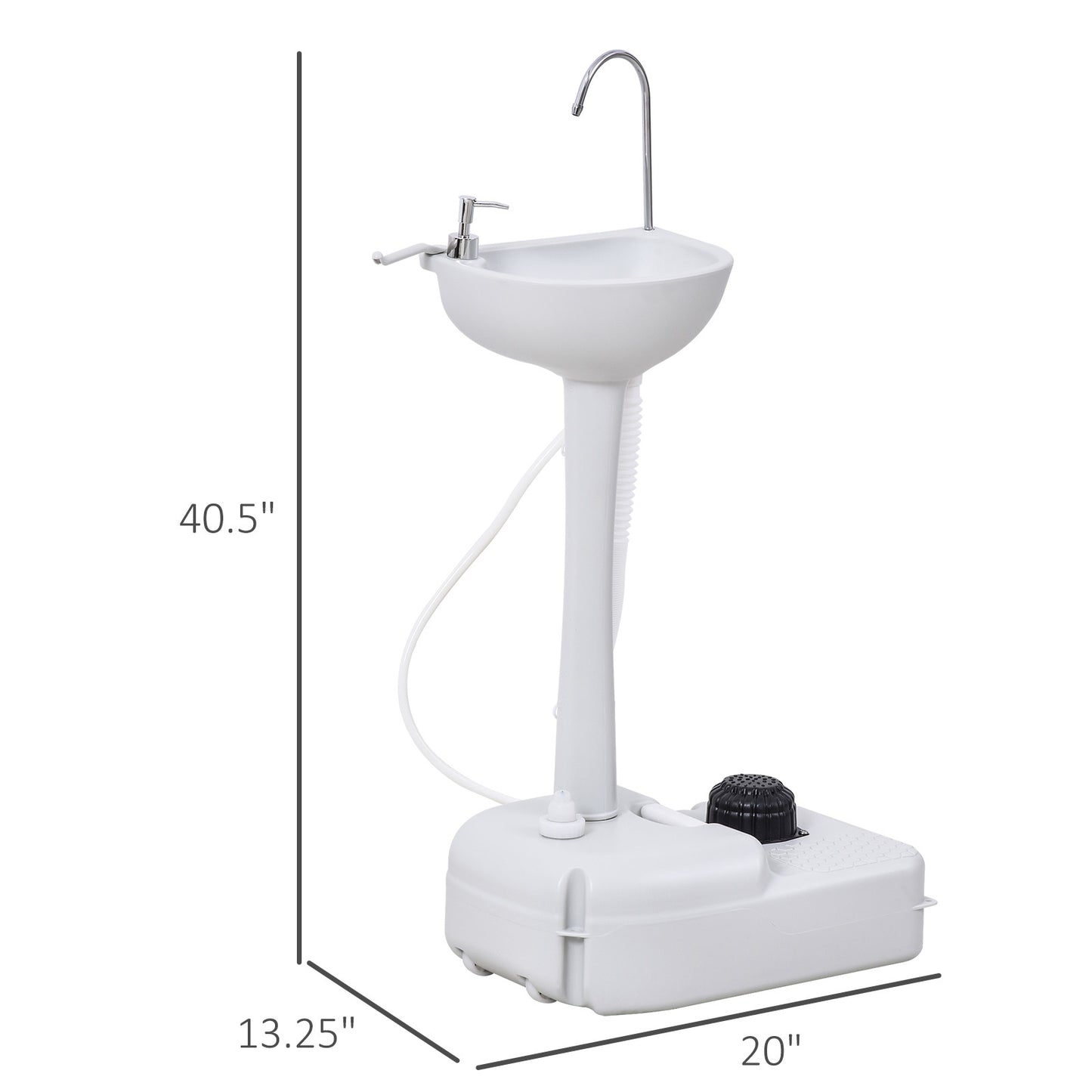 Portable Camping Sink w/ Towel Holder & Soap Dispenser Hand Wash w/ Rolling Wheels