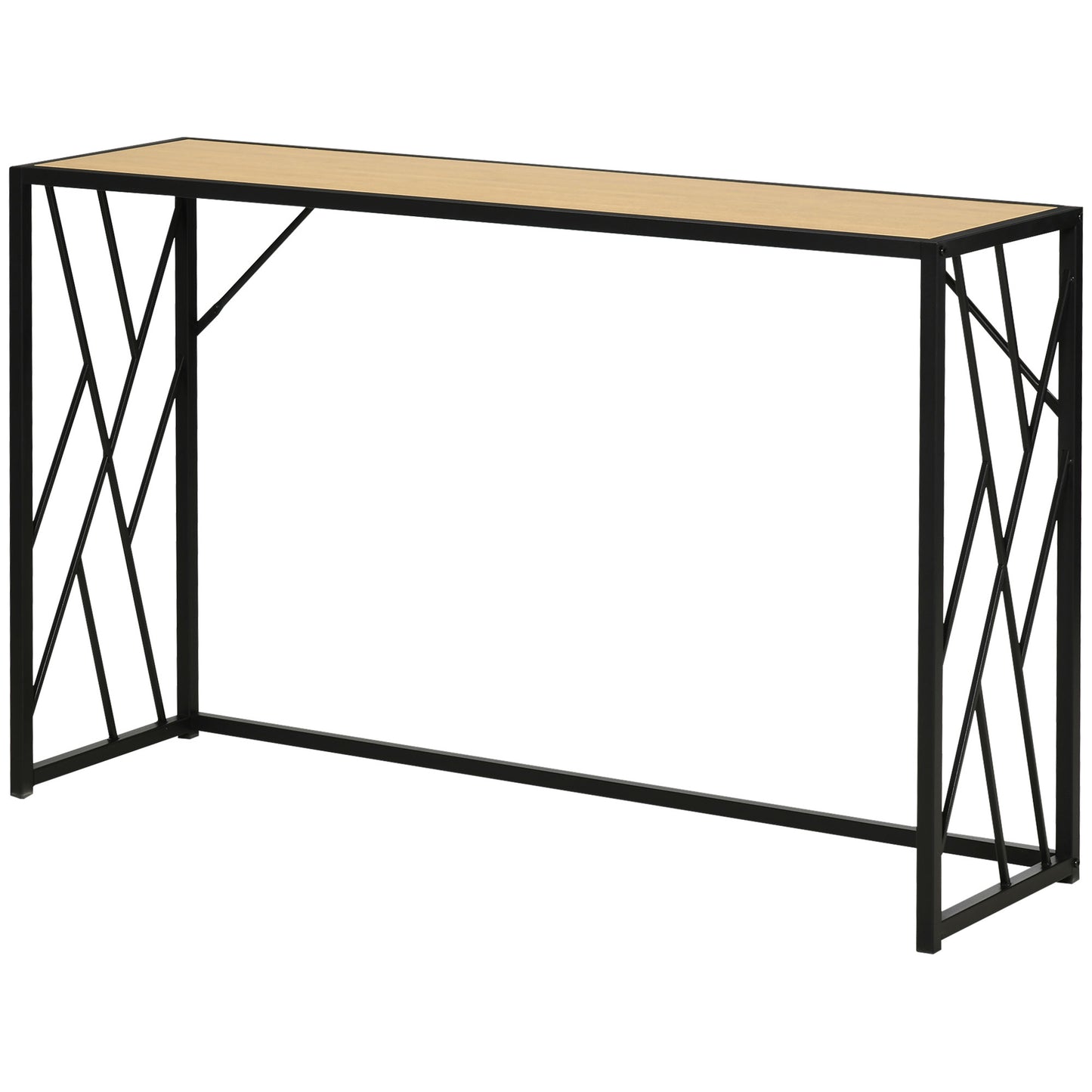 47.25" Console Table, Industrial Sofa Table with Metal Frame for Living Room, Hallway, Yellow