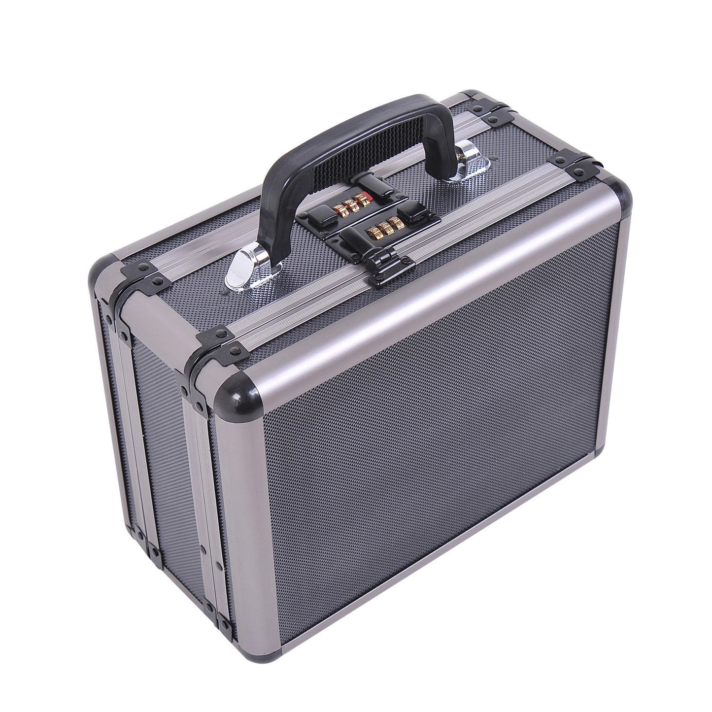 Double Locking Sided Hard Pistol Handgun Case Gun Safe Carry Storage Box with Code Set