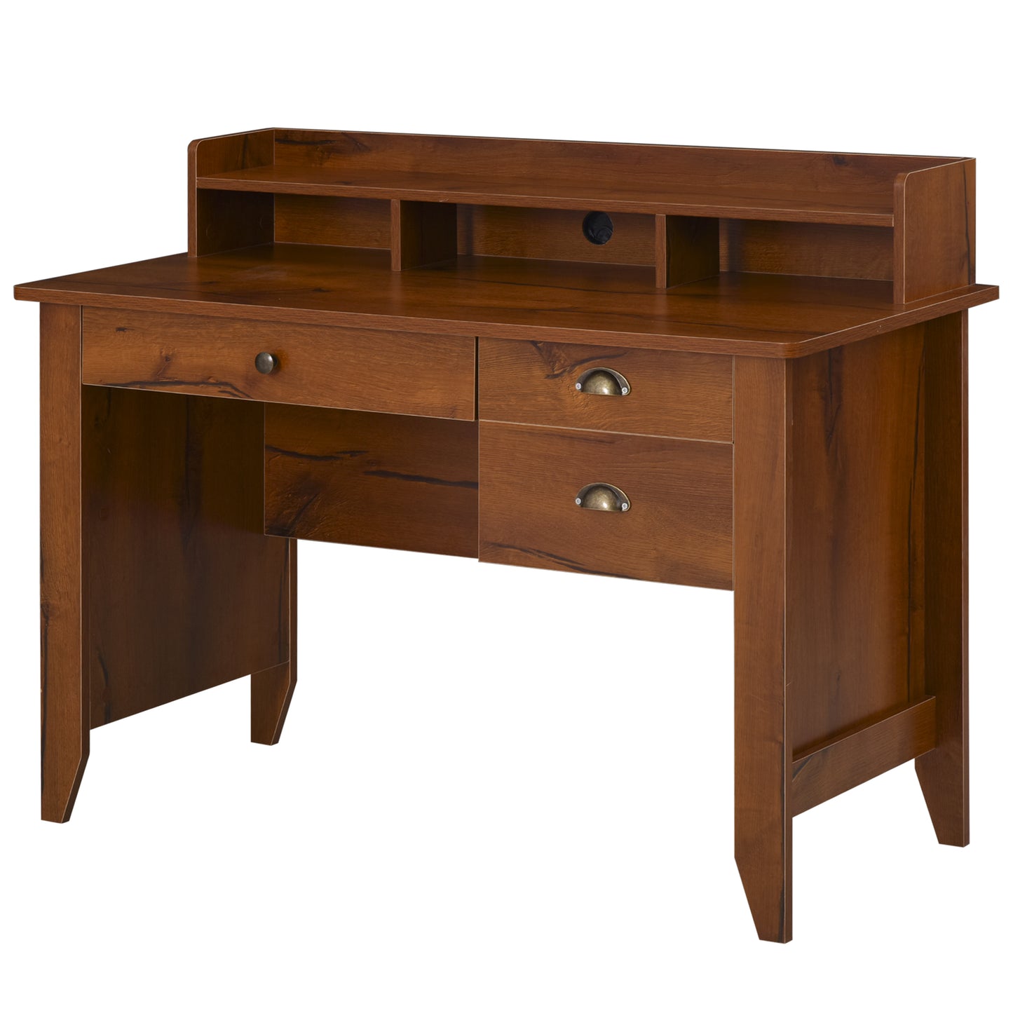 Computer Desk with Drawer,Storage Hutch,Home Office Writing Table Study Workstation, 47.25''x21.75''x36.25'', Brown