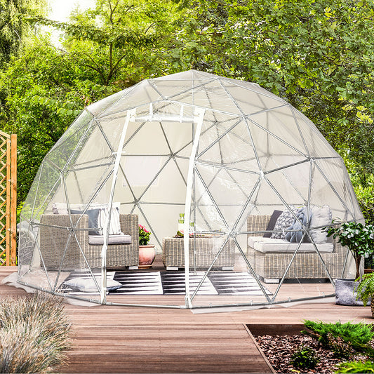 11/13
Outsunny Garden Dome Igloo Tent Half Ball Shape Outdoor Greenhouse w/ Air Conditioner Hole, Half Transparent PVC and Half Polyester Fabric Cover