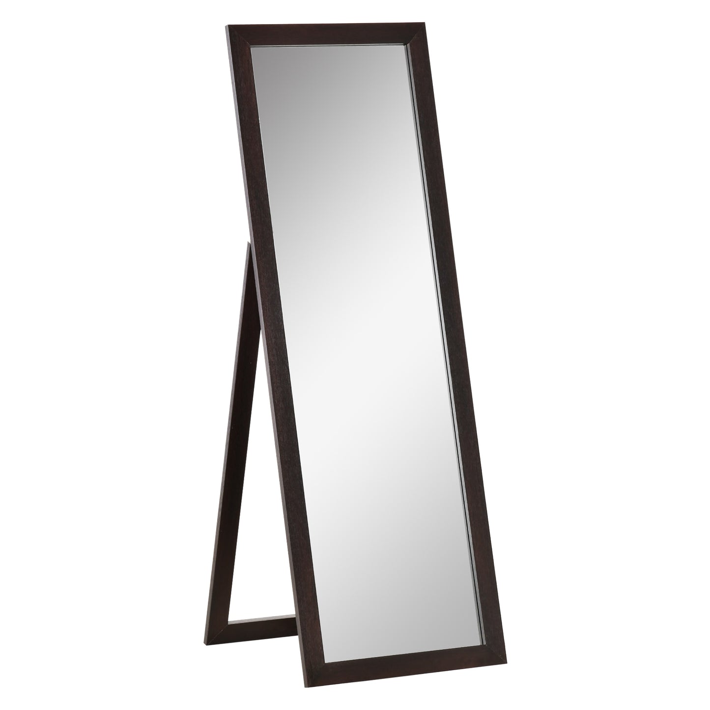 Full Length Mirror, Floor Standing Mirror, Dressing Mirror for Living Room, Bedroom, Brown