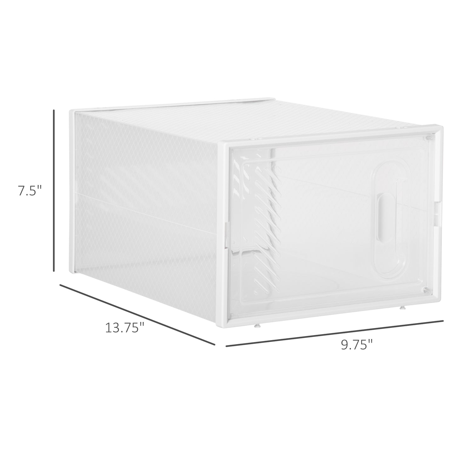 18-Cube Stackable Shoe Storage Organizer, Modular Shoe Cabinet, Ideal for Entryway, Hallway, Closet, 9.75 x 13.75 x 7.5 Inches, Clear and White