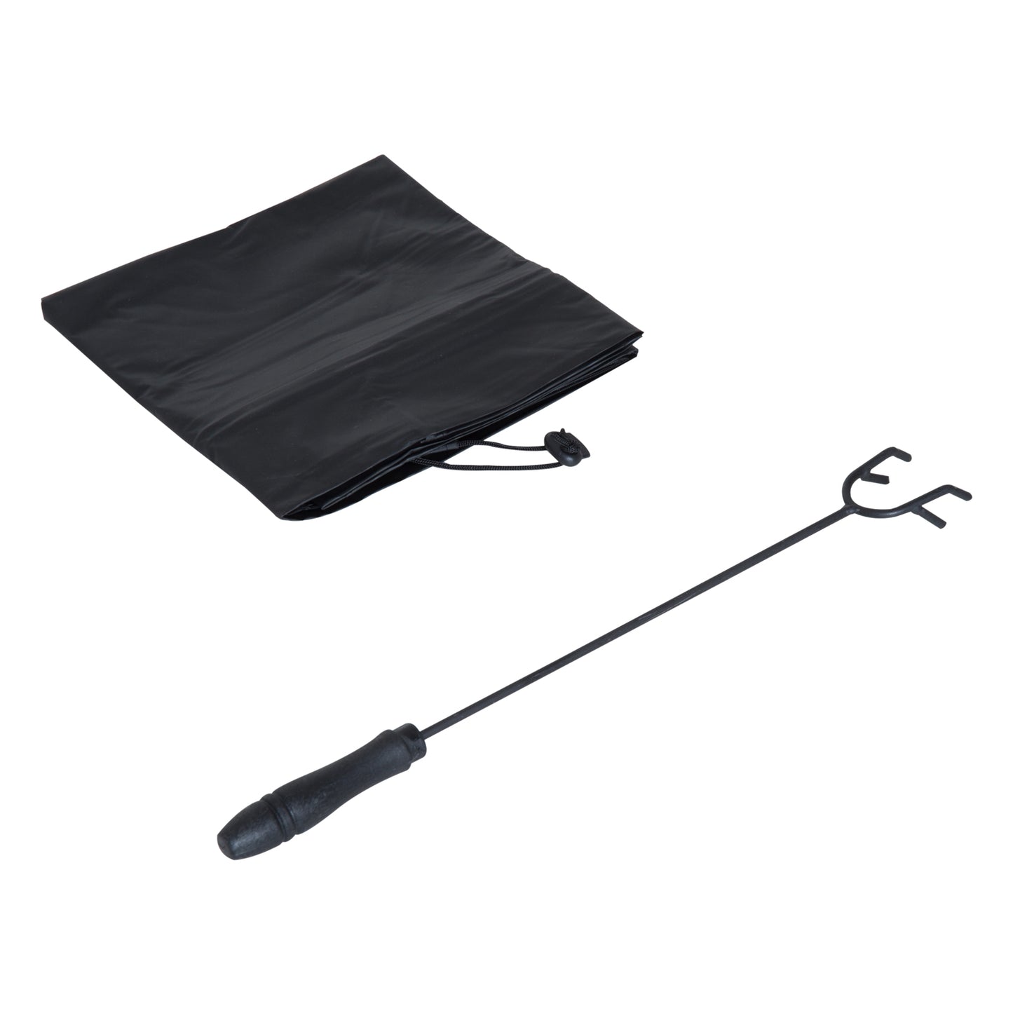 Outsunny 33" Outdoor Square Firepit Steel Stove Portable with Spark Screen Cover Log Grate Poker and Rain Cover for Outside Wood Burning and Camping Black