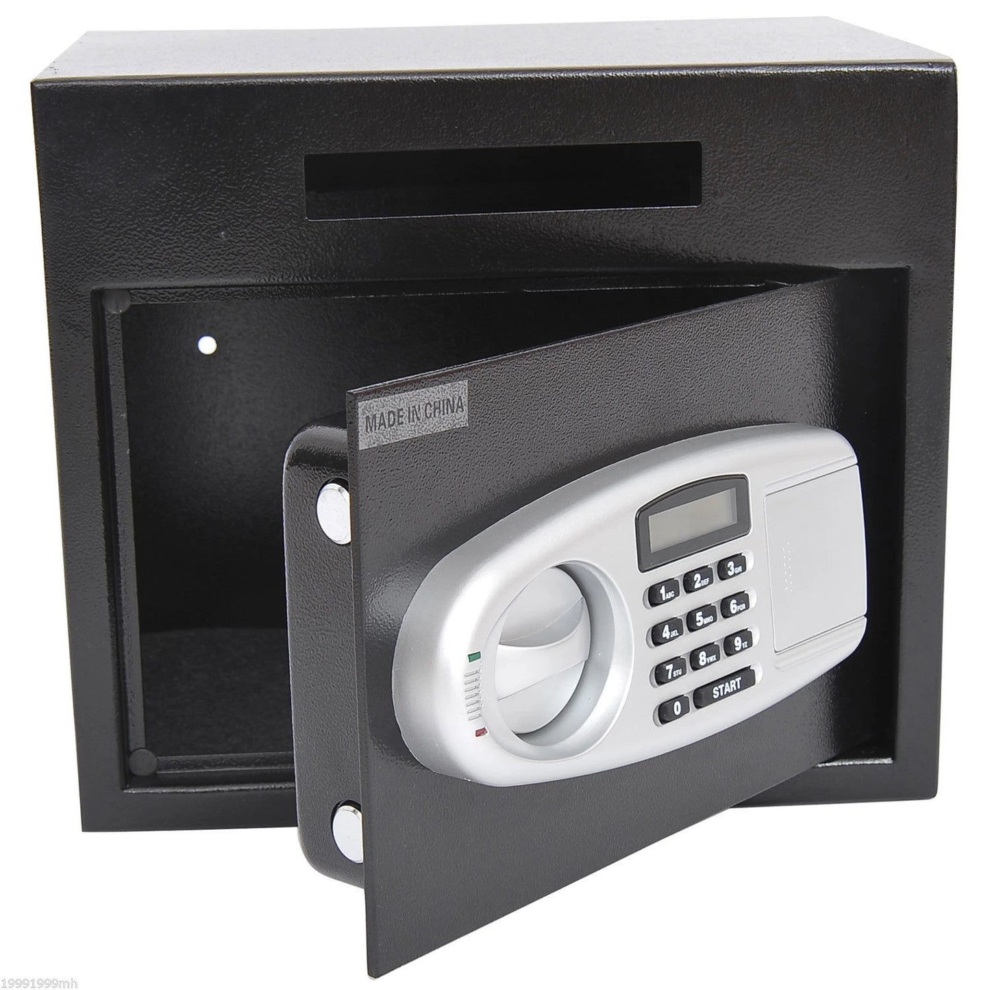 Wall Mounted Steel Electronic Digital Safe Box with Letter Drop Slot Keypad Lock Gun Cash Jewelry Security, Black