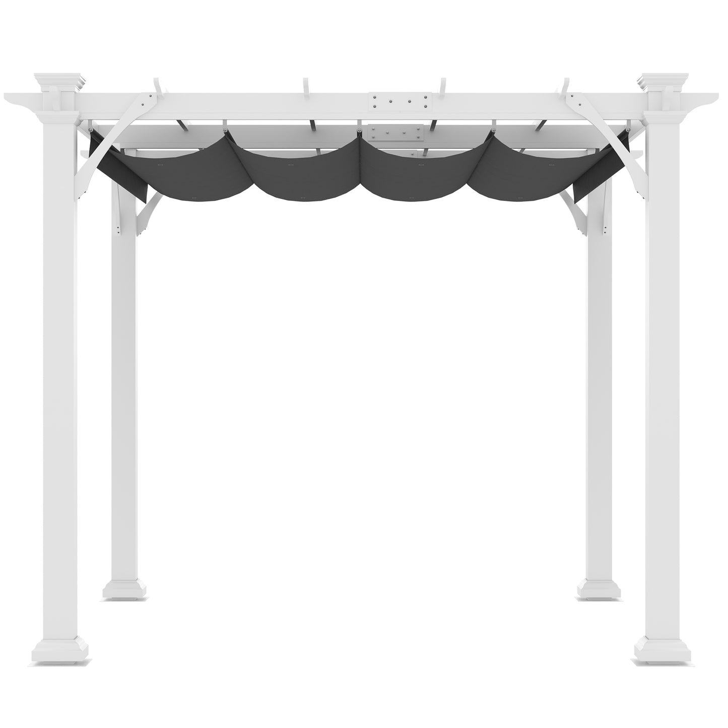 Outsunny 10' x 10' Retractable Pergola Canopy, Wood Gazebo Sun Shade Shelter for Garden, Patio, Backyard, Deck