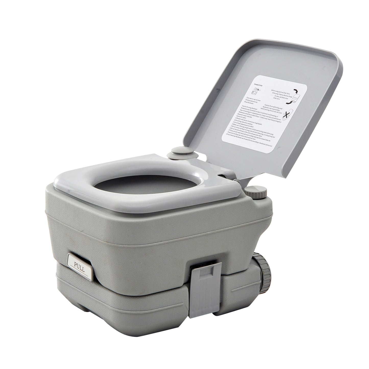 Outsunny Portable Toilet 2.8 Gallon 10L Travel Camping Outdoor Indoor Potty Flush Grey