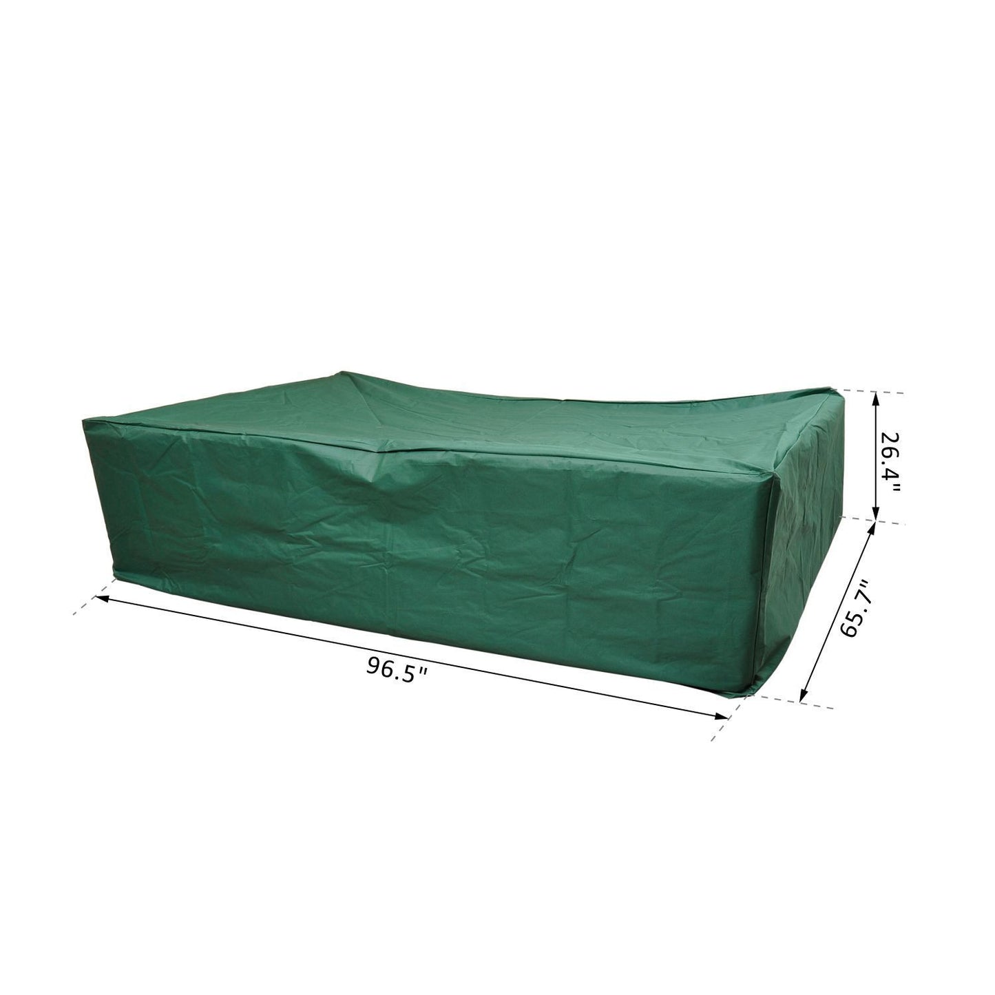 Outsunny 96.5”L x 65.7”W x 26.4”H Garden Furniture Protective Covers Patio Outdoor Rattan Wicker Furniture Cover Oxford (5-7 pcs) Waterproof UV Rain Protector Dark Green