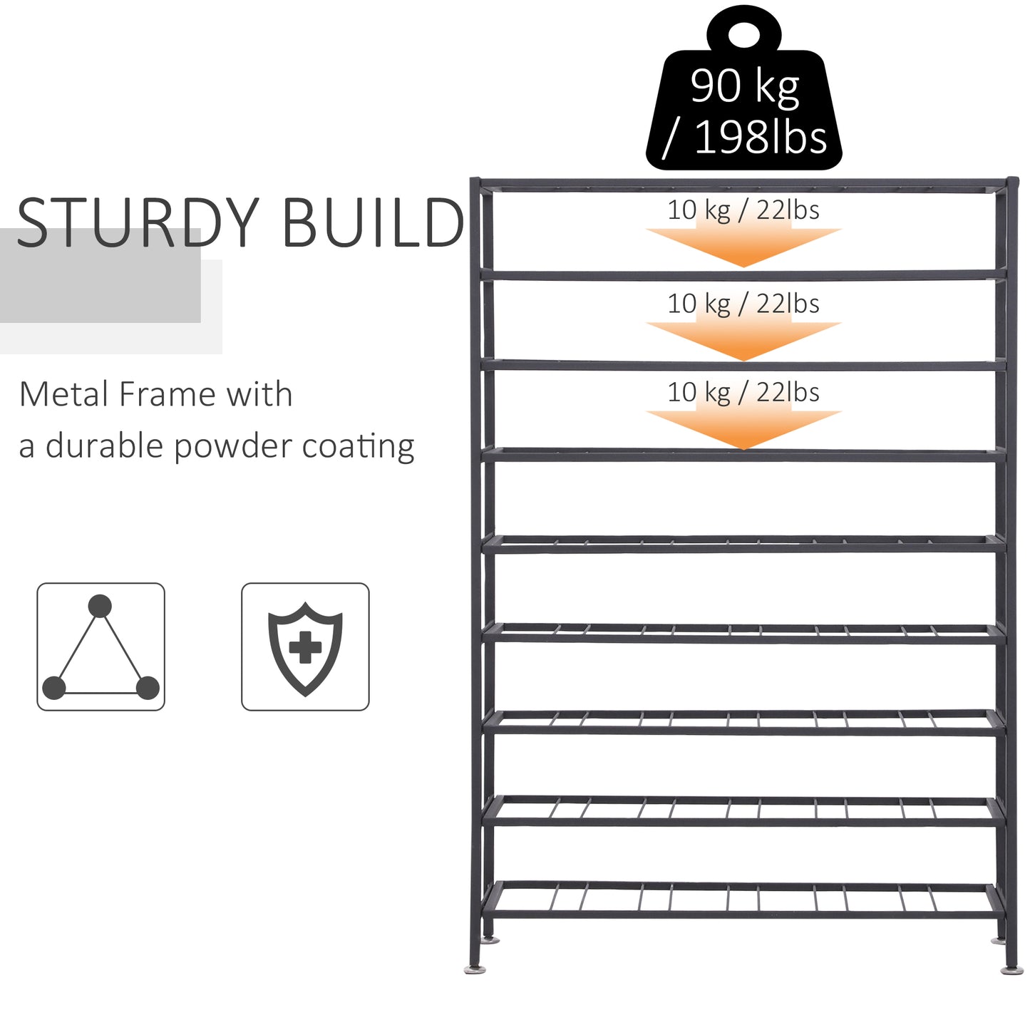 9-Tier Metal Wine Bottle Rack 54 Bottles Freestanding Wine Storage Holder Home Bar Wine Display Stand, Black