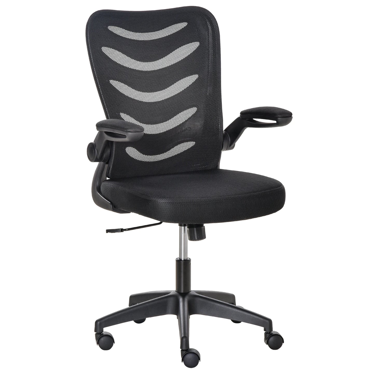 Mesh Home Office Chair Mid Back Task Desk Chair with Lumbar Back Support, Flip-Up Arm, Adjustable Height, Black