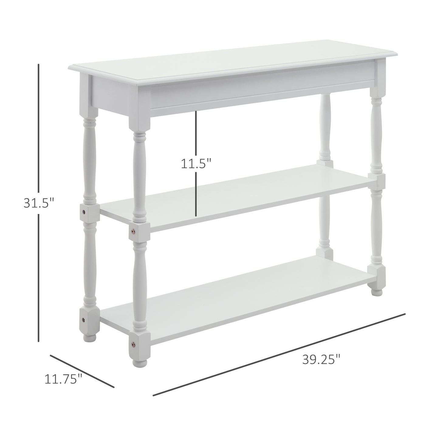 Console Table Modern Sofa Table with 2 Tier Shelves for Living Room, Entryway, Bedroom,