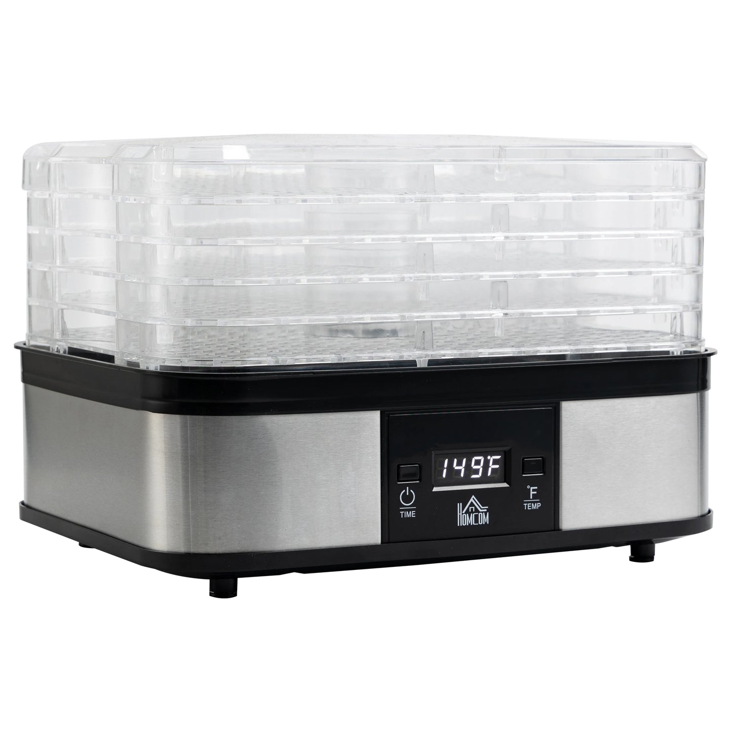 Food Dehydrator Machine with Adjustable Timer, Temperature Control, Digital Display, Food Dryer Machine for Snack, Fruit, Jerky, Meat, Herbs, Dog Treats, 245W, BPA Free