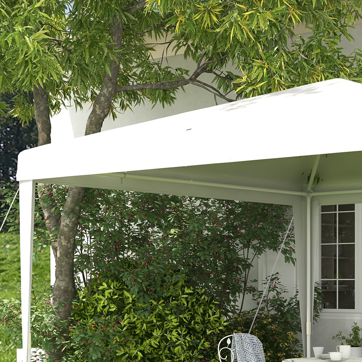 10x10ft Party Tent Portable Gazebo, Folding Garden Canopy Event Shelter Outdoor Sunshade White