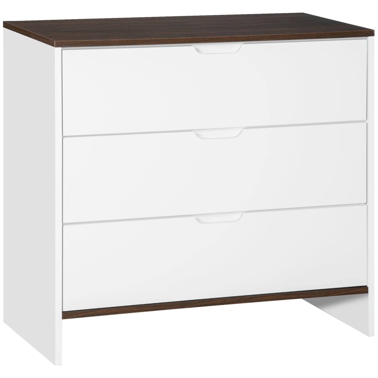 Chest of Drawers, 3 Drawer Dresser with Cut-out Handles, Drawers Unit with Storage for Bedroom, Living Room, White