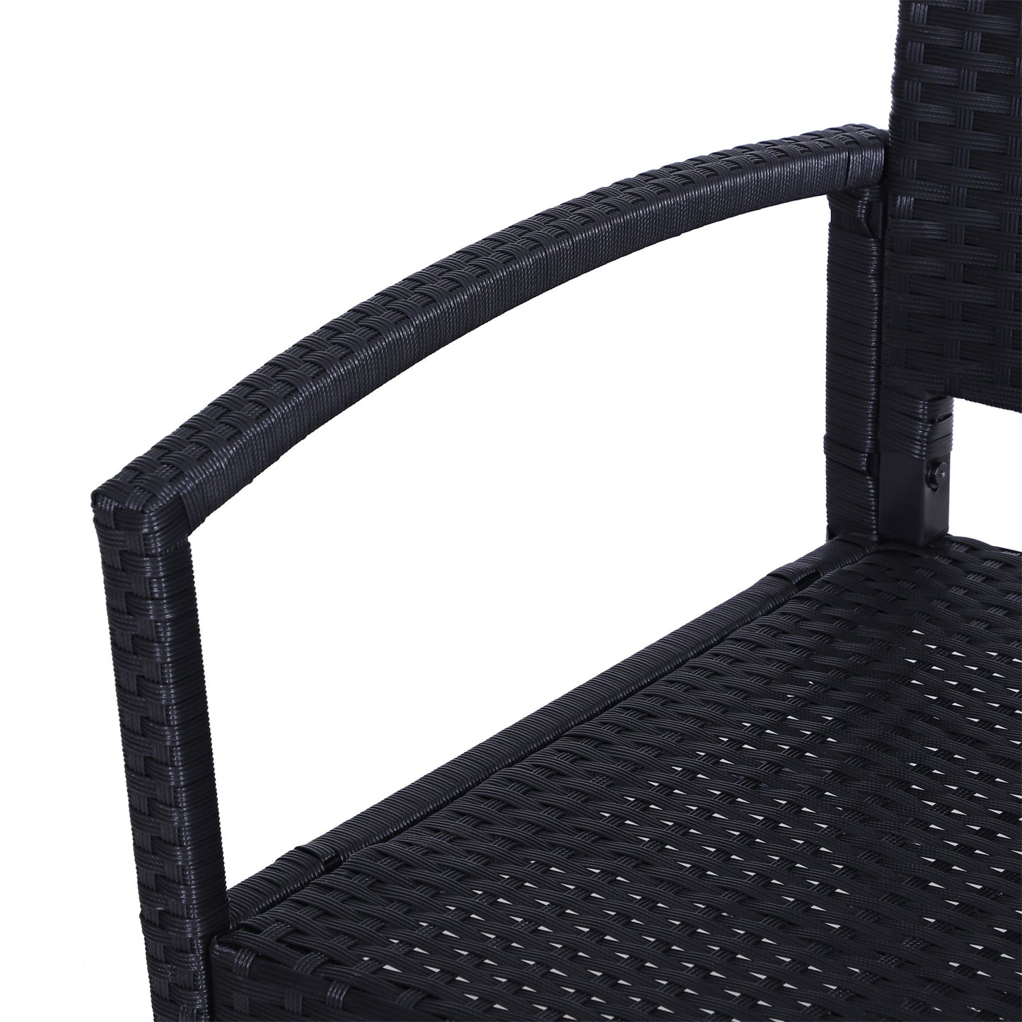 Outsunny Rattan Wicker Loveseat Garden Furniture Hand Woven Portable Backyard Black