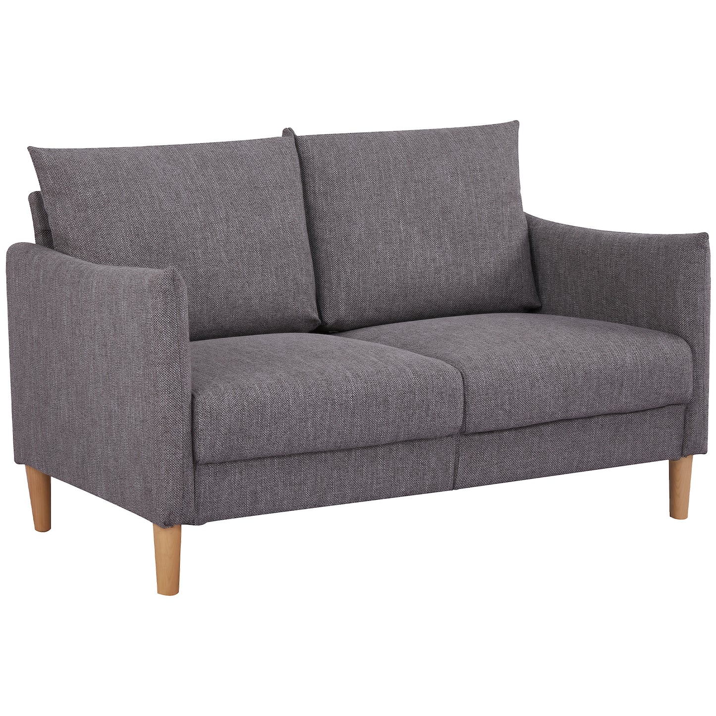 54" Loveseat Sofa for Bedroom, Modern Love Seats Furniture, Upholstered Small Couch for Small Space, Dark Grey