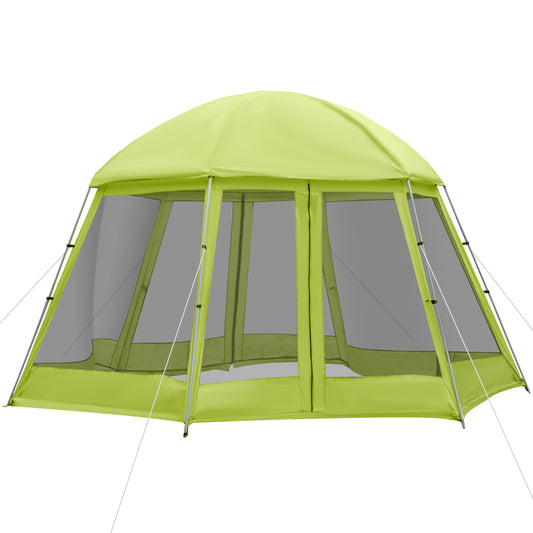 Outsunny Camping Tent for 6-8 Person, Portable Family Tent with Carrying Bag, Easy Set Up for Hiking and Outdoor, Green