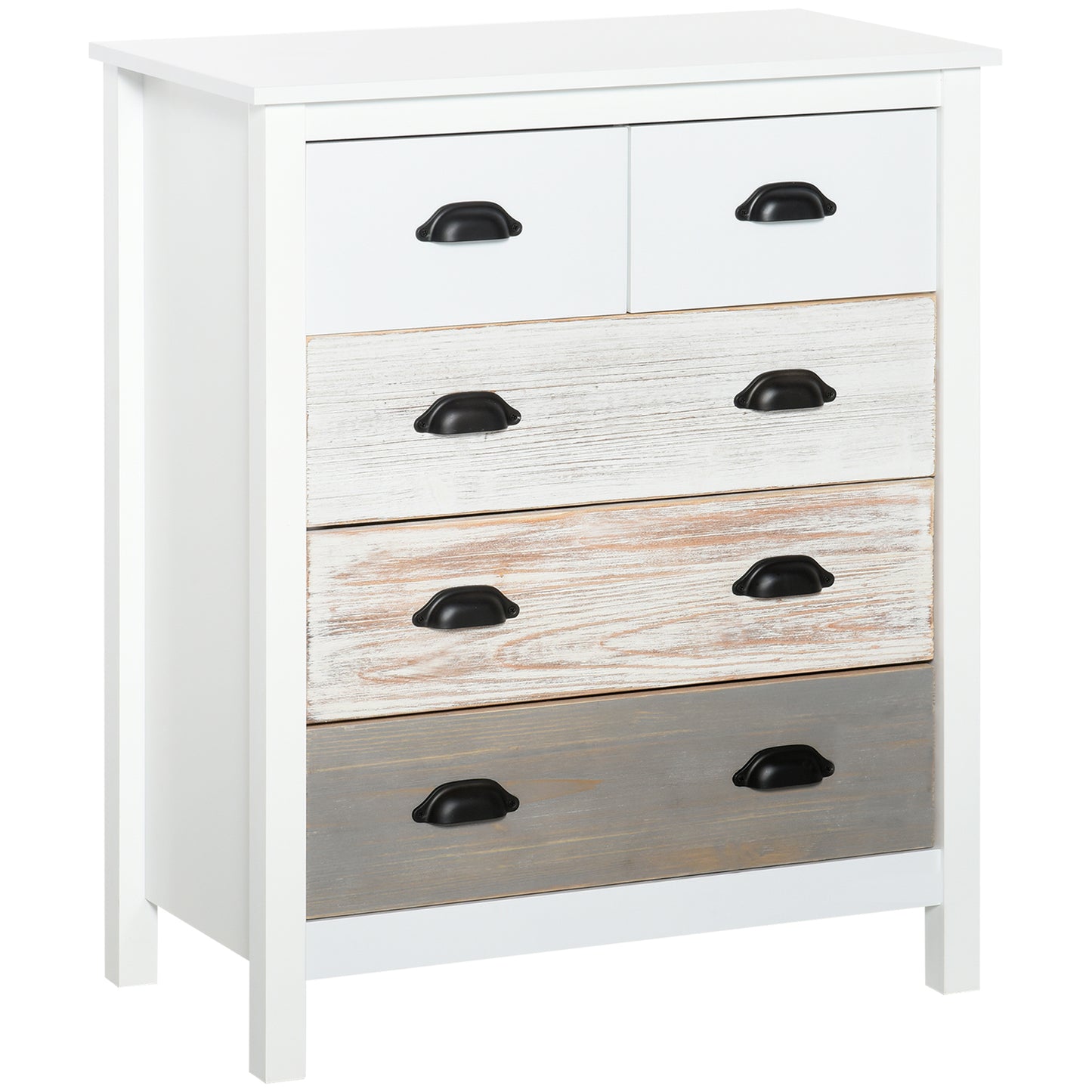 Chest of Drawers, 5 Drawers Storage Cabinet Bedroom Clothes Closet for Living Room, Multi-Color