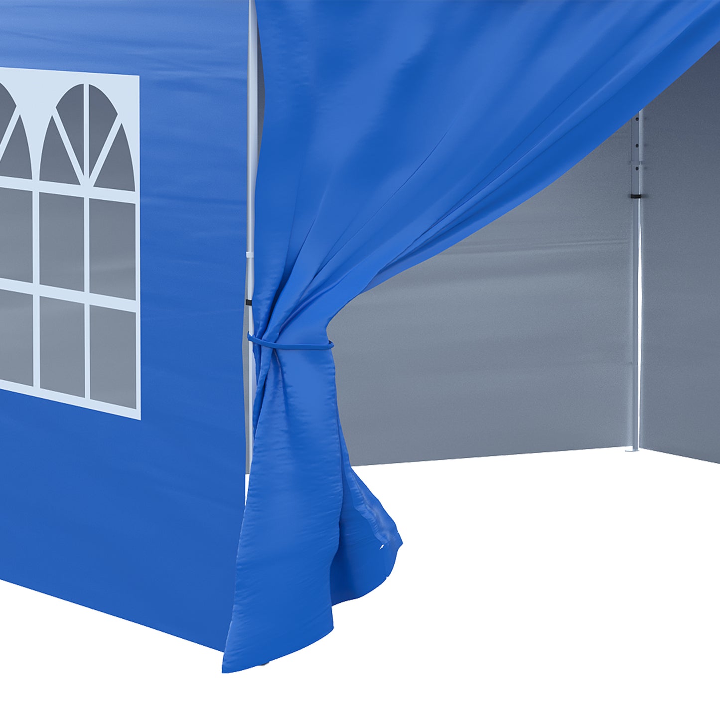 10' x 10' Pop Up Canopy Tent, Instant Shelter Tent with Sidewalls, Windows, Roller Bag and Sand Bags for Garden, Patio, Blue