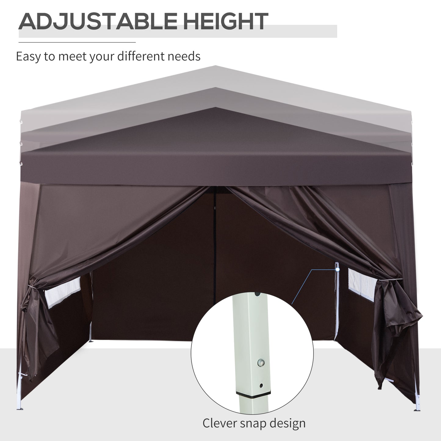 Outsunny 10x10ft Folding Tent Gazebo Pop Up Party Wedding Tent Portable Outdoor Sunshade Coffee