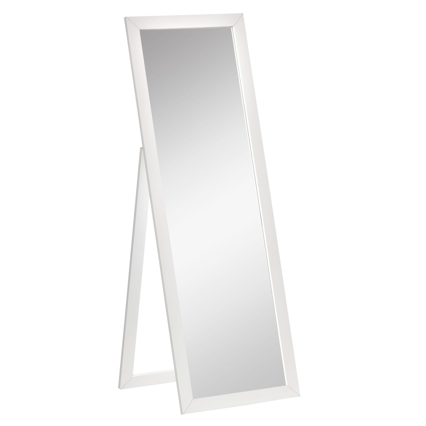 Full Length Mirror, Floor Standing Mirror, Dressing Mirror for Living Room, Bedroom, White