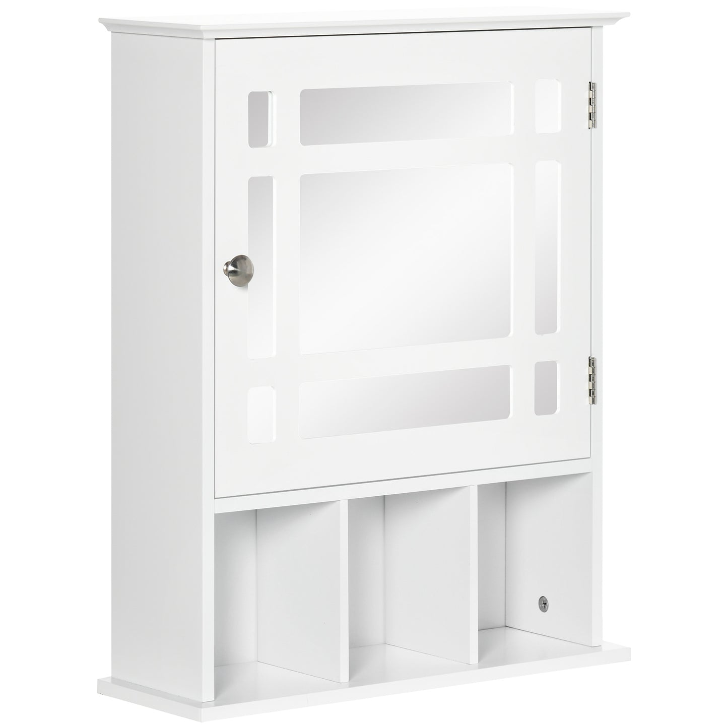 Bathroom Mirror Cabinet, Wall Mounted Medicine Cabinet, 3 Shelf Organizer for Kitchen, Bedroom, White