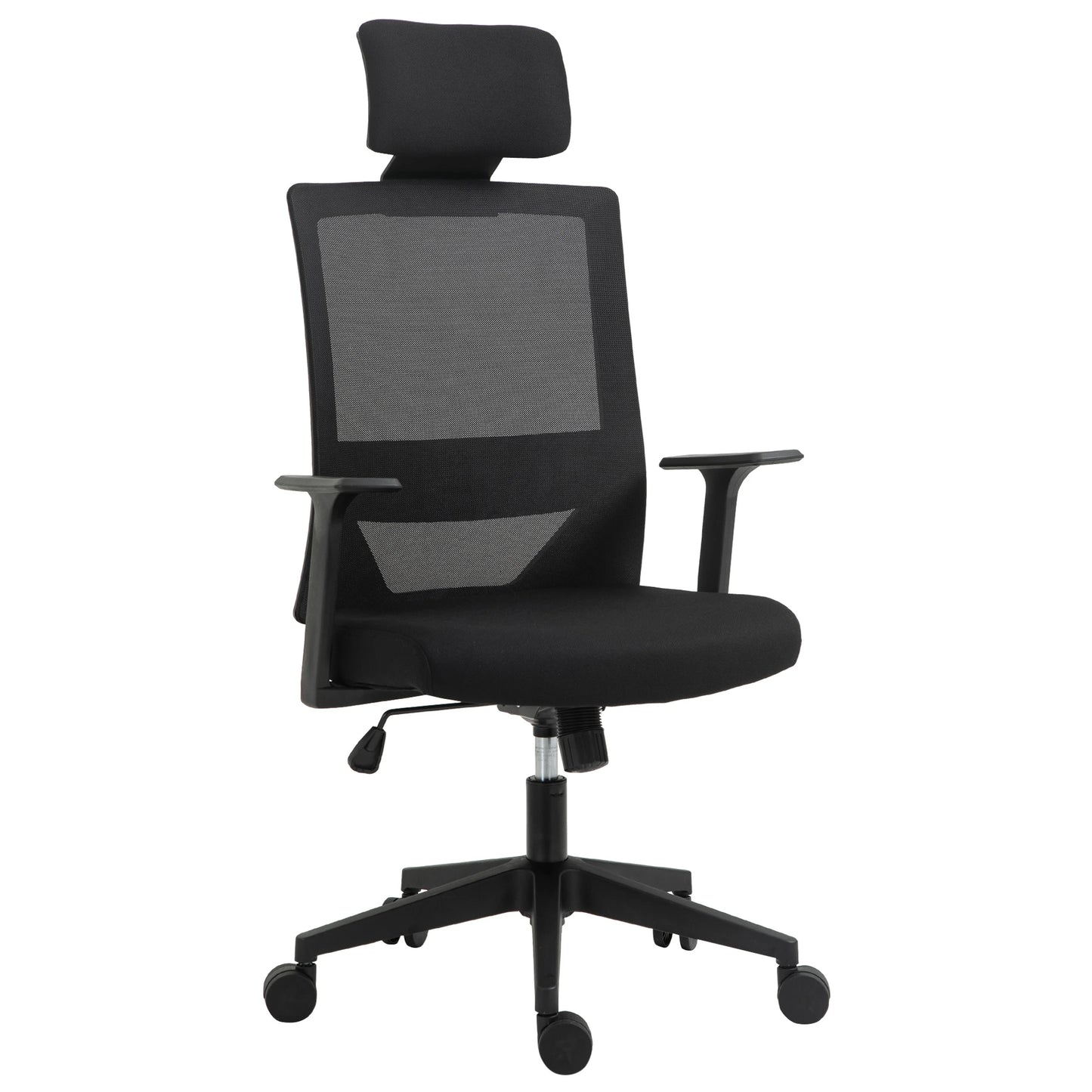 High Back Office Chair Swivel Task Chair with Lumbar Back Support, Breathable Mesh, and Adjustable Height, Headrest, Black