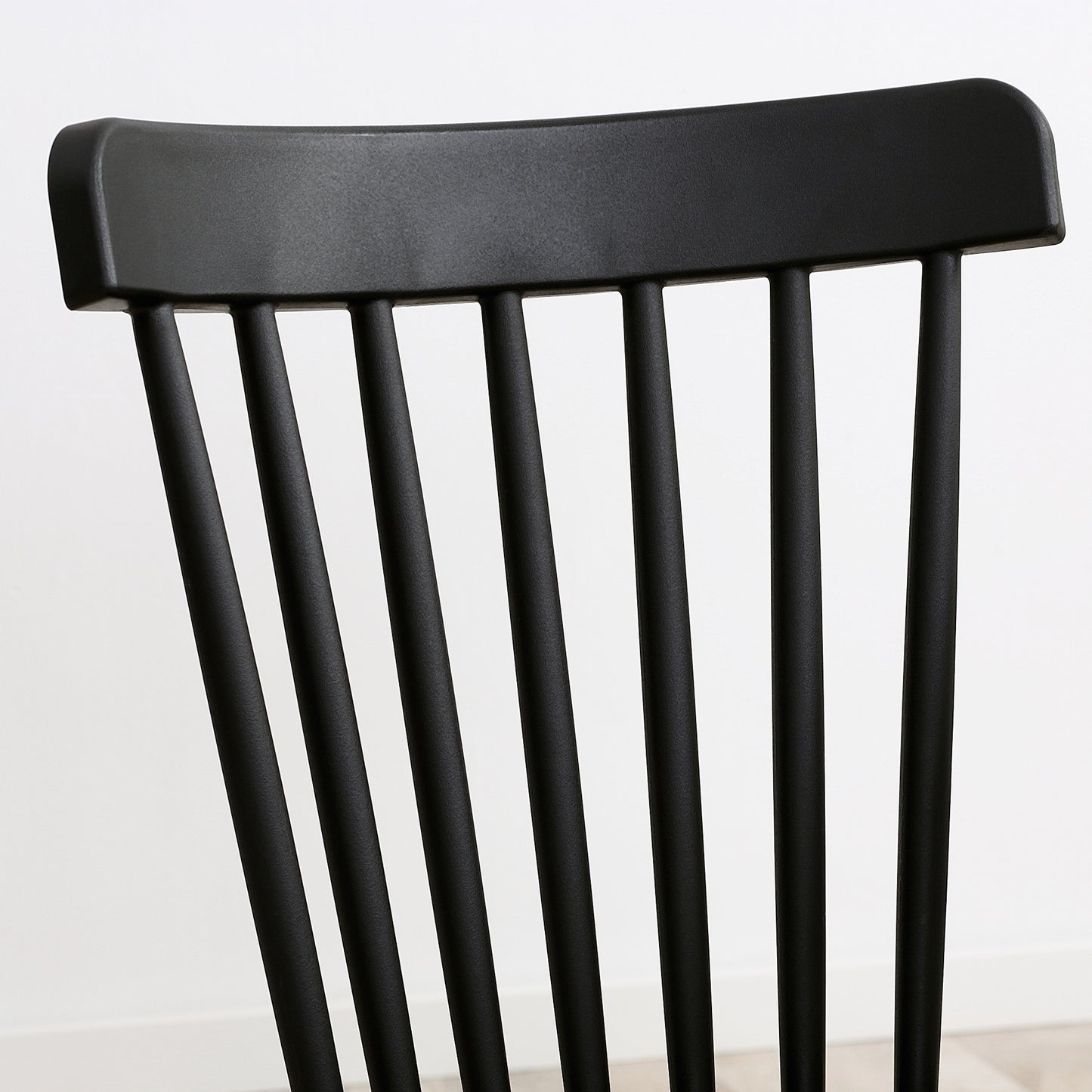 Dining Chairs Set of 4, Modern Kitchen Chair with Slatted Back, PP Seat, Beechwood Legs for Living Room, Black